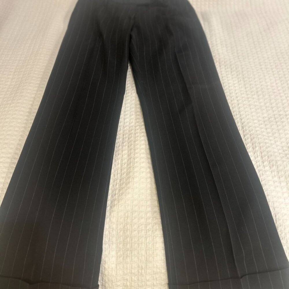 ALBERTO BIANI Wide Leg Wool Pants with Pinstripes - Size 42